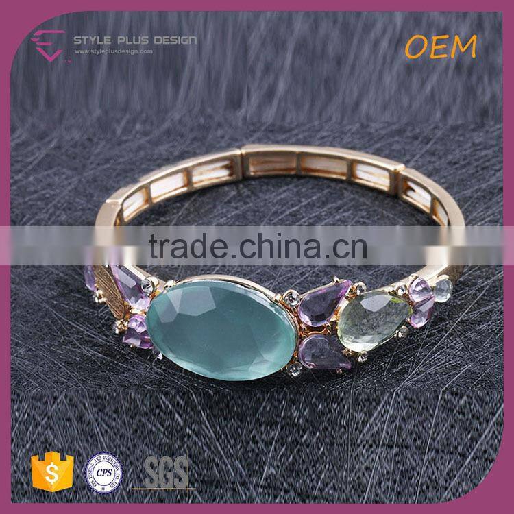 G69734I01 STYLE PLUS gold plate hand chain with sapphire design bracelets for girls gold plate chunky chain bracelet