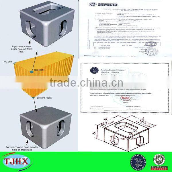 BV certificate ; ABS certificate container corner blocks, corner fitting