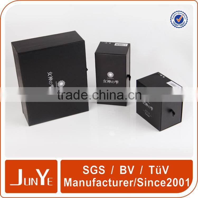 custom print black slide hair extention packaging box wholesale