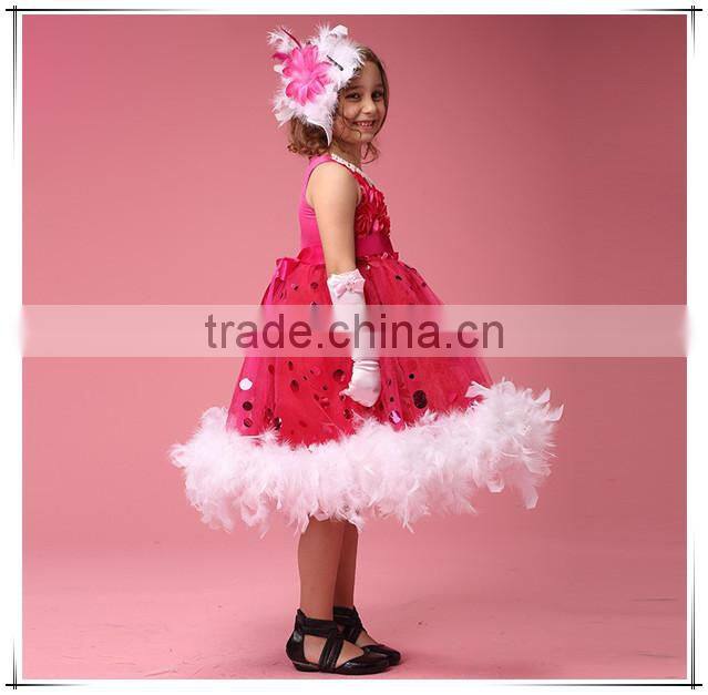 2015 Baby Girl Feather Dress Kids Girl Dresses for Wedding Party Holiday from Manufacturer Customization clothing supplier GZ