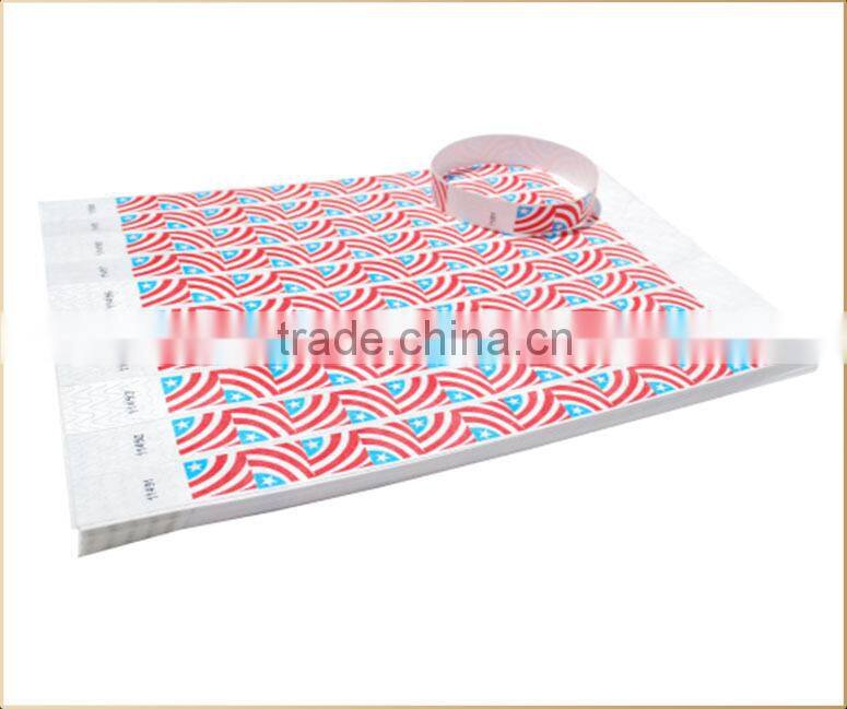 Stretch and tear resistant disposable paper tyvek wristbands