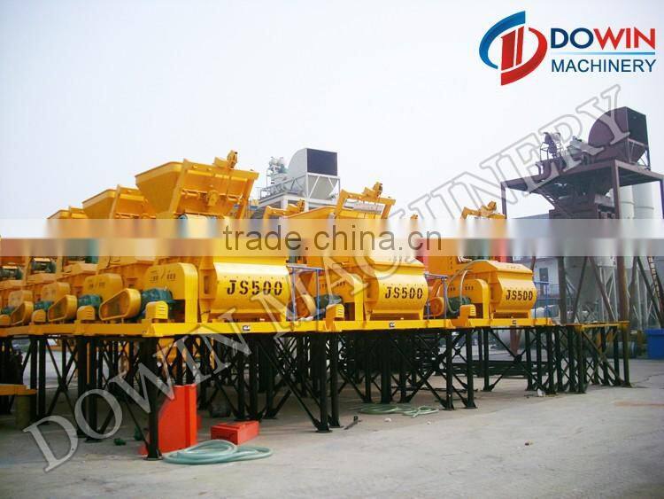 JS500 double shafts mini concrete mixer machine price for construction