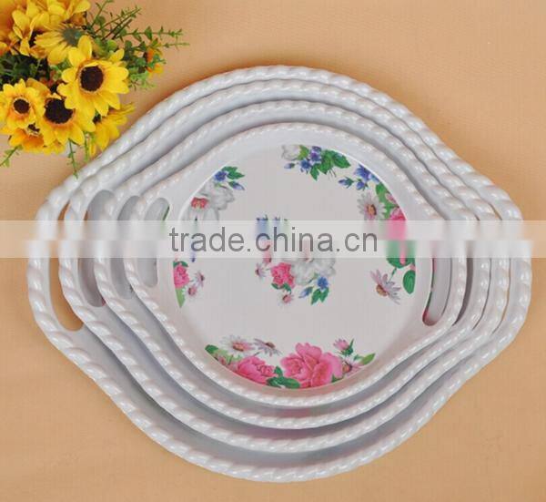 2016 BPA free anti slip serving melamine tray