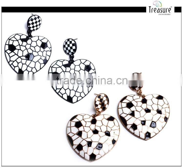 Wedding jewelry mix color rhinestone heart shape stud earrings jewelry in fashion style