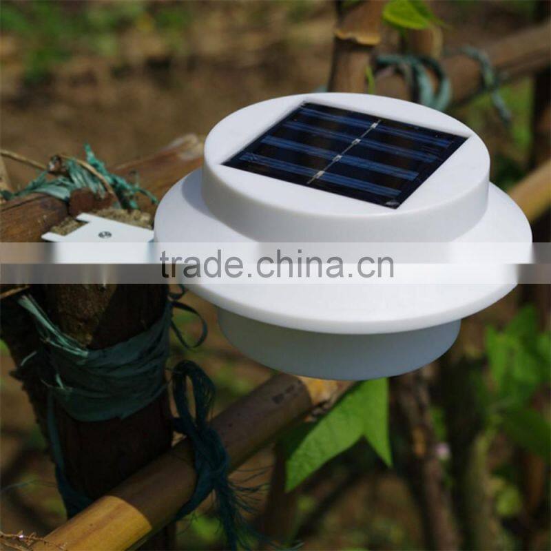NEW 3 LED Solar Powered Outdoor Garden Yard Wall Pathway Fence Gutter Lamp Light