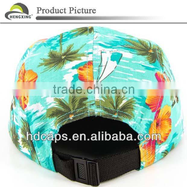 Fashion Camo Leather Patch Custom 5 Panel Hat And Cap