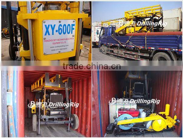 Max depth 600m bore well drilling machine prices, portable water well drilling rigs for sale