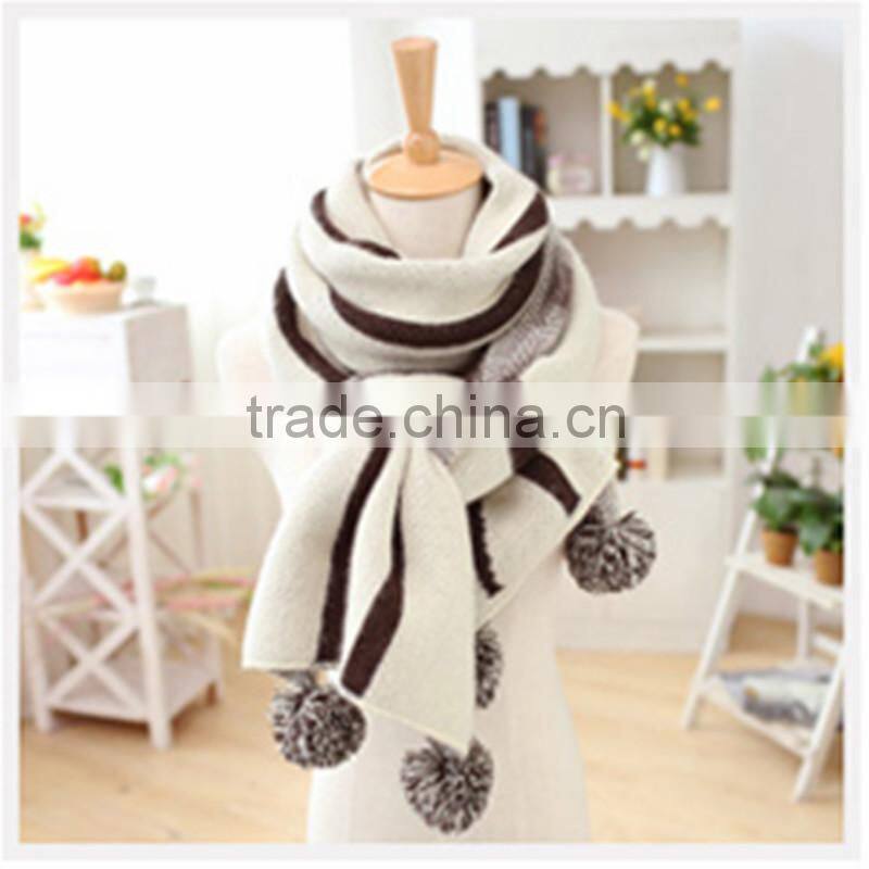 100% acrylic chunky women scarf double knitted scarf