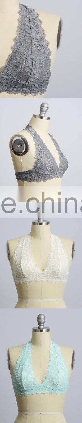 Hot Sale American Style Women Bralette Lace Halter Top Bralette