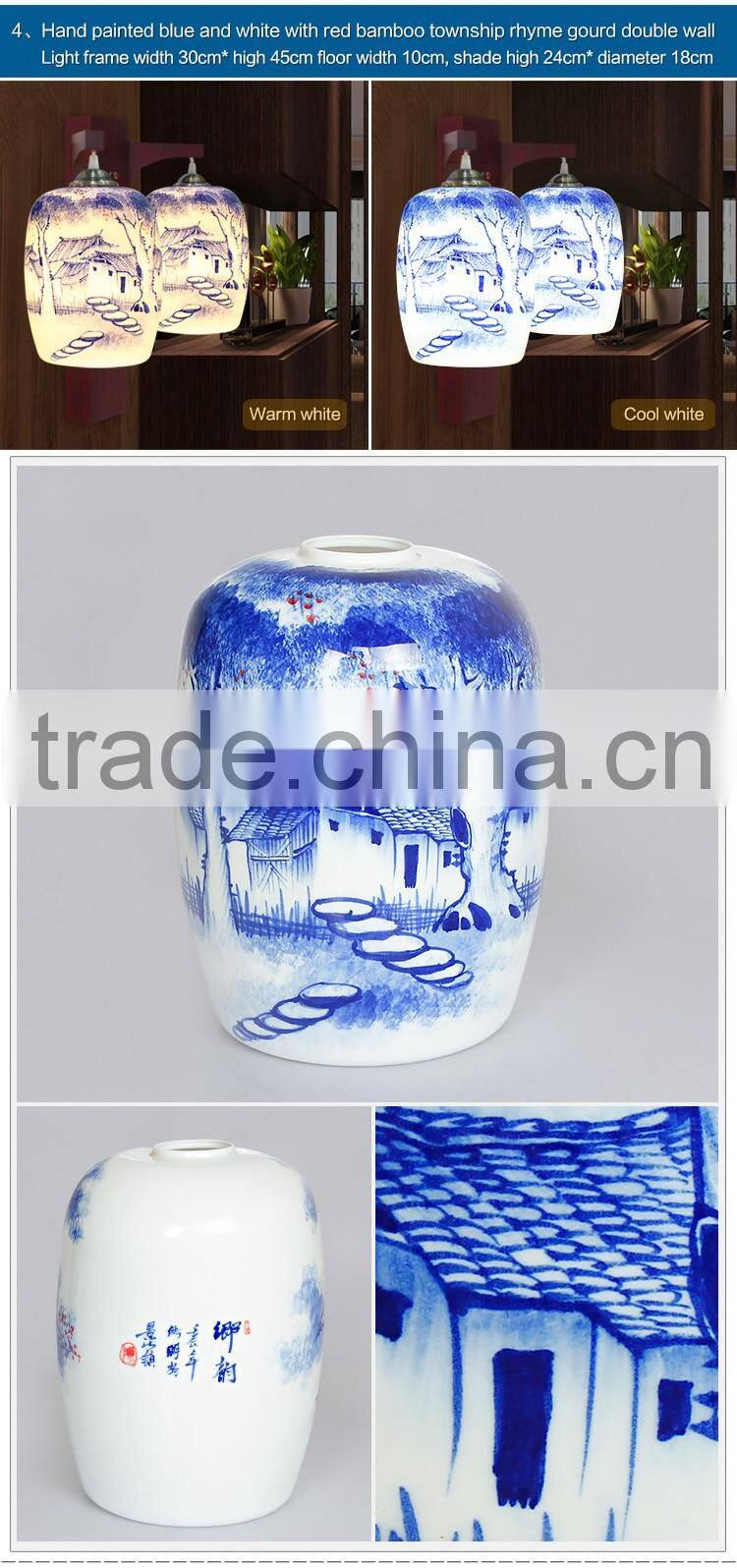 loft style les double wall lamp Industrial antique wall light lamp ceramic wood vintage wall light