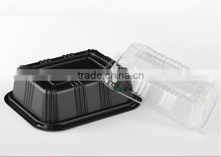 model number 805 small rectangle PS black disposable sushi to go box