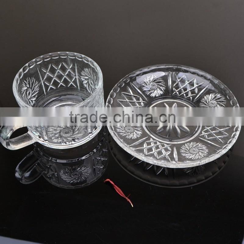 160ml Glass Coffee Cup with Saucer Turkish Tea Glass