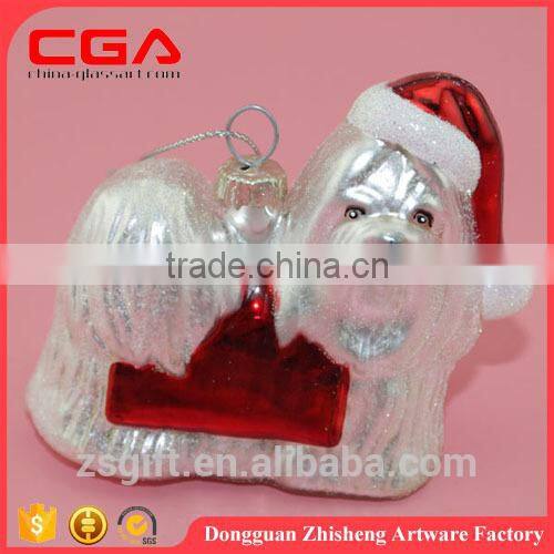 Lovely glass animal design for christmas tree decorations,small hanging christmas baubles wholesale
