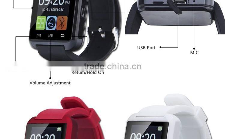 Healthy life 1.44 inch Anti-lost three color u8 smart watch andriod