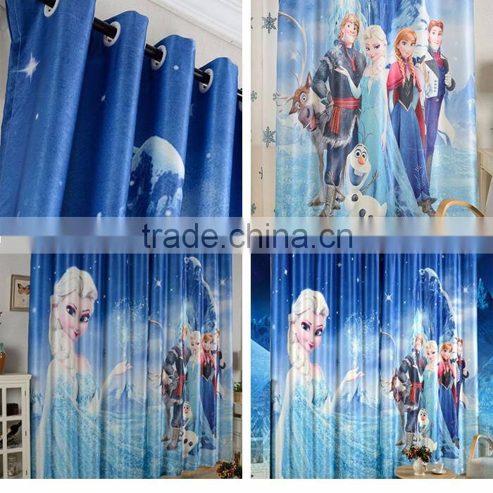 2015 Top quality Living room use cartoon design curtain fabirc