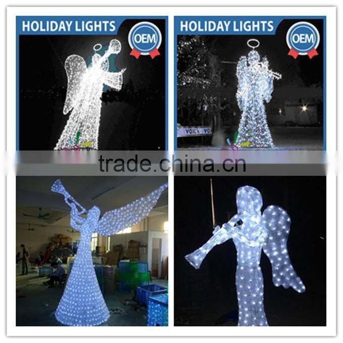 Christmas decoration angel wings with halo fancy angel halos for sale cheap angel figurines with light with high quality