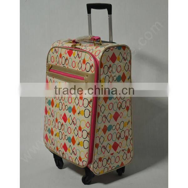 Cheap 6 Wheels PU Suitcase