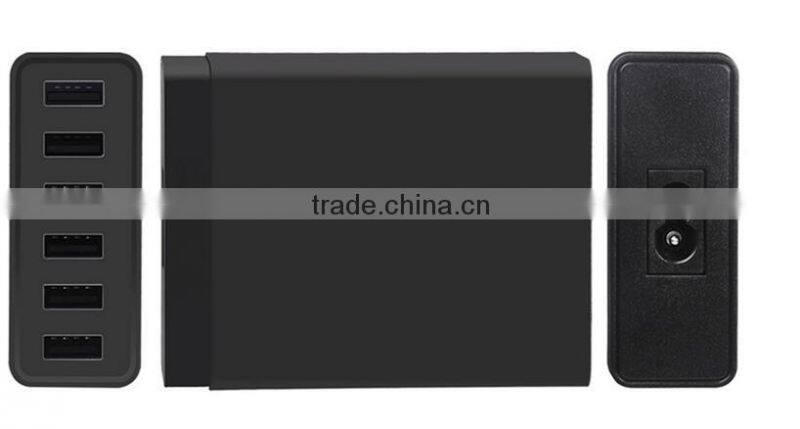 Multi USB 6 Port Charger Desktop Rapid 50Watt Station Charging for Apple Android, with iSmart technique IC