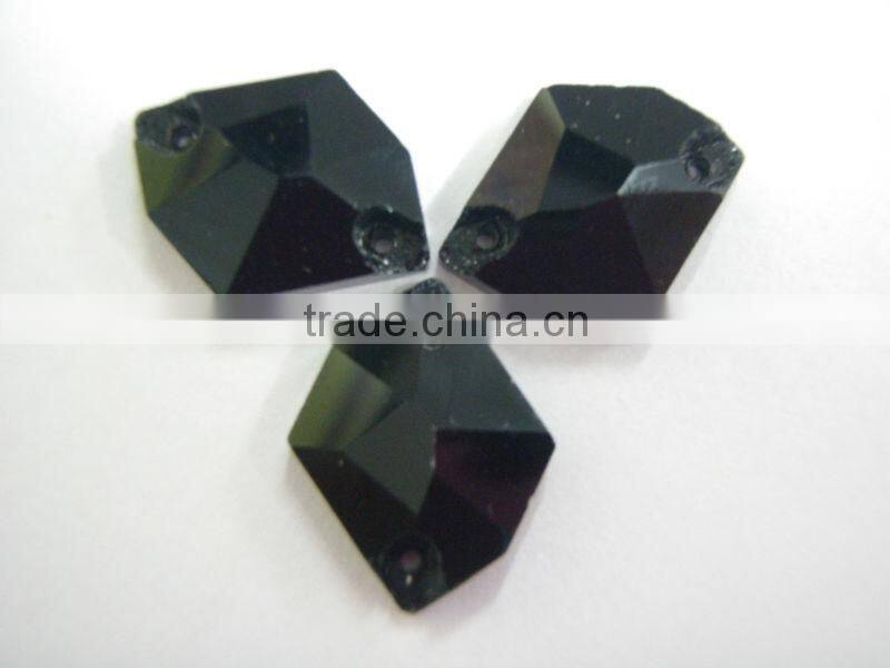 highest quality sew-on crystal beads number 3070# cosmic shape Jet color for garment