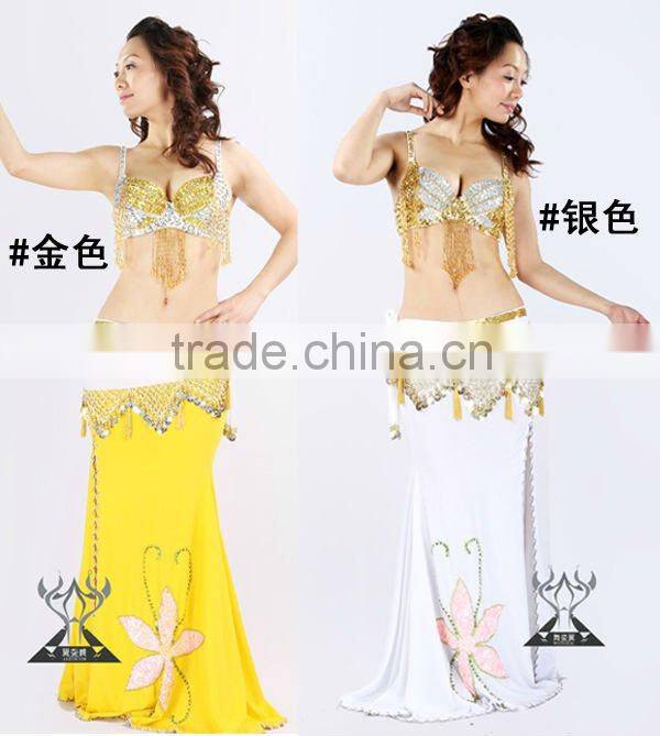 2012 new hot fashion professional belly dance accessories,sexy sequin tassels blue belly dance bra tops (202#)