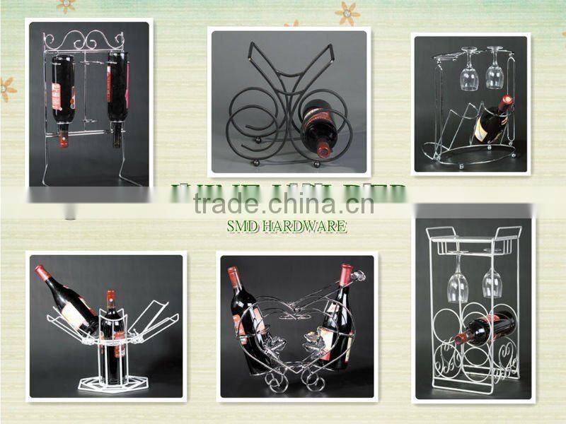 Chrome metal bronze rack for wine bottles