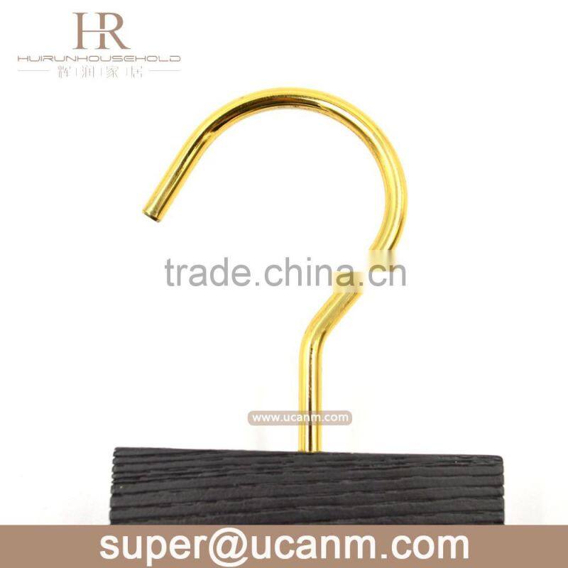 HRW-8600B hot sale classsical flat black ashtree wood clothes hanger