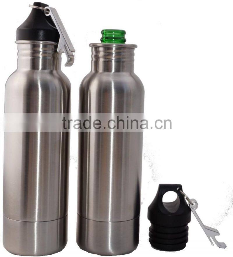 beer cooler bottle with opener,stainless steel beer holder,insulated beer keeper