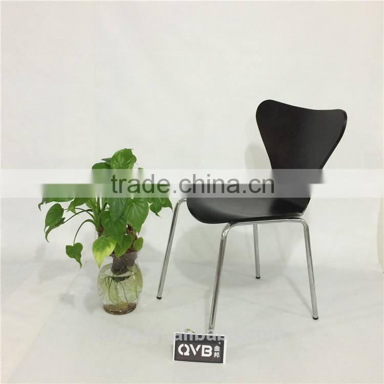 TDC-173 QVB JIANDE TONGDA BENTWOOD BEECH VENEER stackable METAL CHROME PLATED ARMREST OFFICE CHAIR