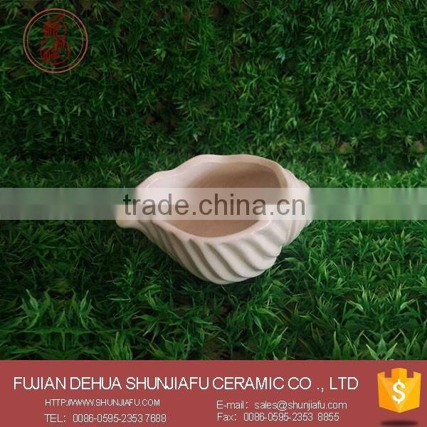 2016 New Design Minimalist Seashell Shaped White Ceramic Small Flower Pots,Succulent plants Pots