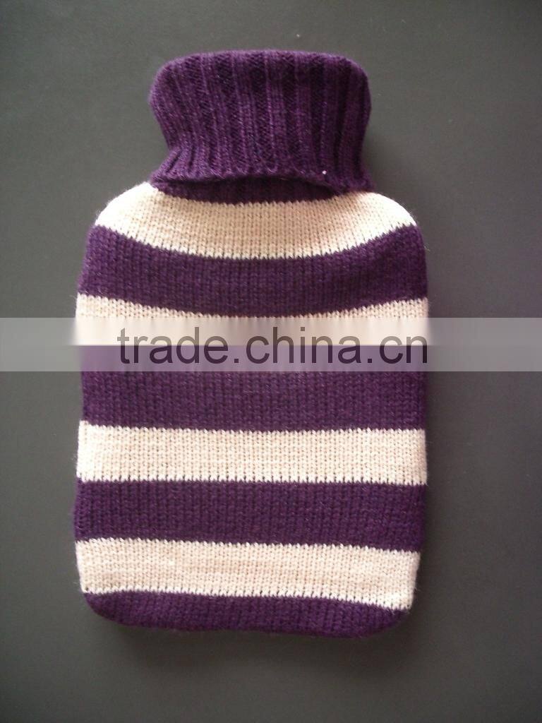 knitted hot water bottle cover