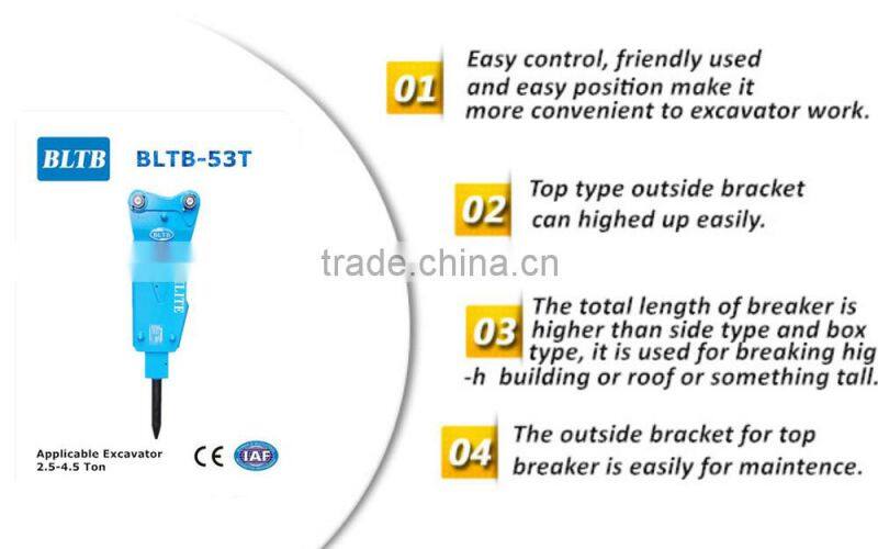BLTB-53 hydraulic hammer 53mm chisel mining demolition hammer for mini excavator