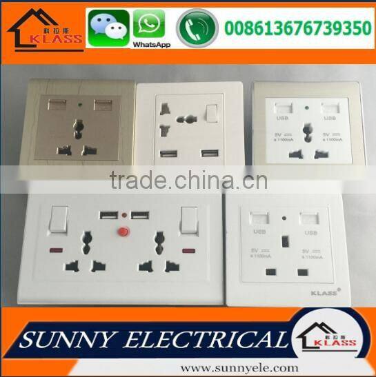 Wall USB Socket/Double USB soket 2.1A/2.2A/multi socket with usb socket with switch