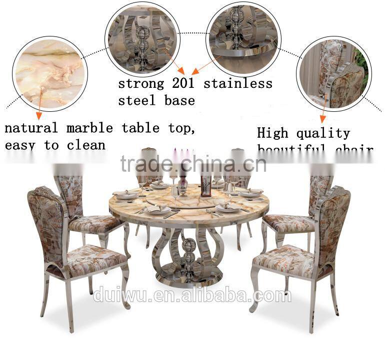 High quality dubai fancy round rotating marble wedding dining table