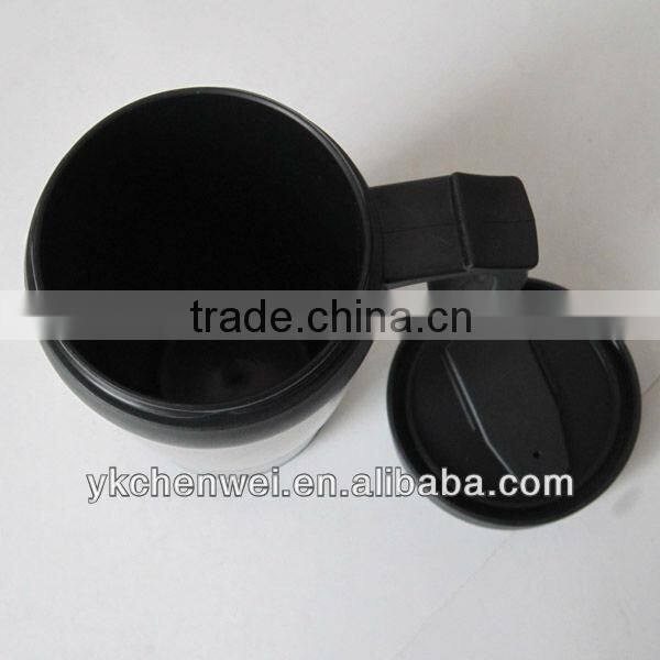 cheap 450ML double wall plastic travel mugs with handle TV product
