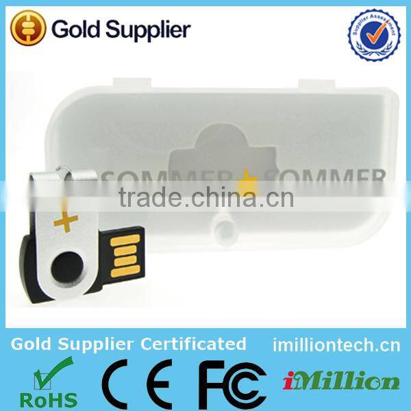Latest Design USB 2.0 8Gb mini metal usb swivel flash thumb drive singapore