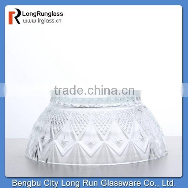 LongRun 6oz new design carved pattern clear glass bowl