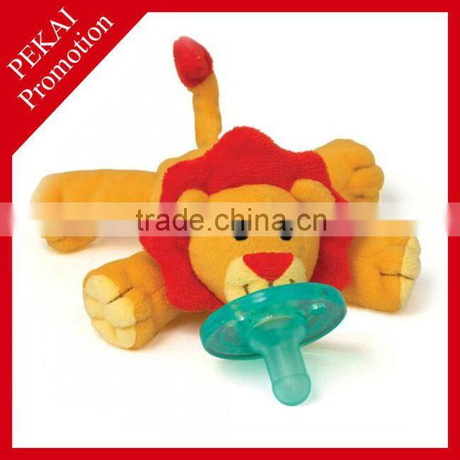 Pink soft elephant toy baby animal pacifier