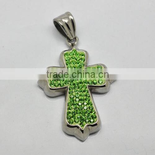 New Arrival Stainless Steel Gold Flower Crystal Pearl Pendant For Lady