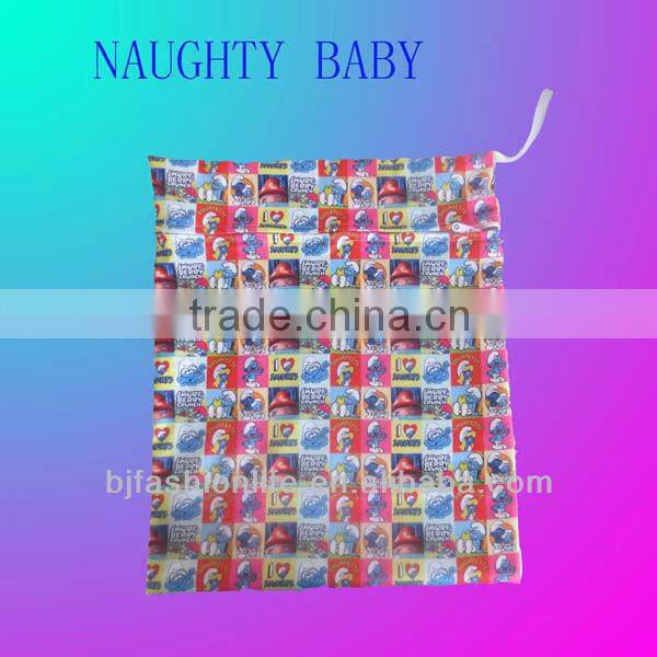 One or two pocket waterproof cloth diaper zipper wetbag waterproof travel nappy diaper bag