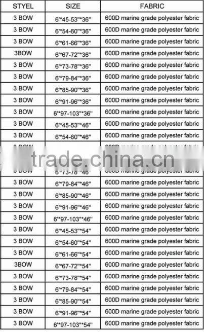 3 bow universal waterproof bimini boat tops with rear support poles