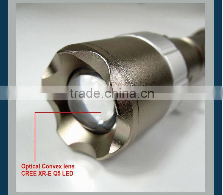 5 Watt Magnet Control Rechargeable CREE Q5 Zoom LED Flashlight