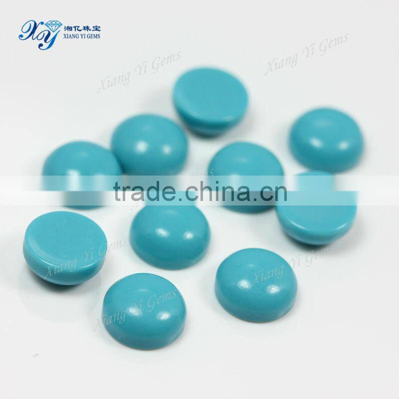 9mm round shape cabochon chinese blue stone factory prices bulk turquoise stone beads