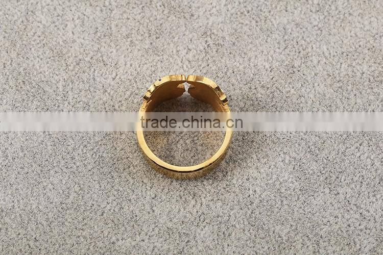 No.1 sale 18k gold plated stainless steel colorful bear individual ring for christmas party