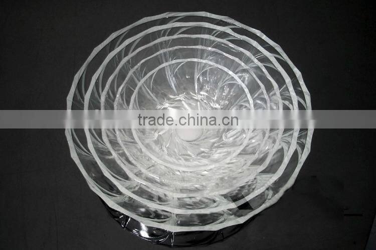 wholesale glass soup bowls with embossed design