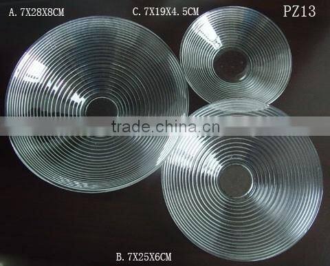 Different size food glass plate tableware