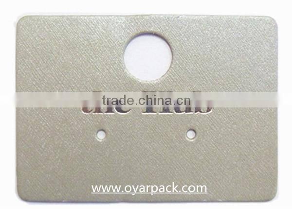 punch 2 holes silver earring card with gold logo custom
