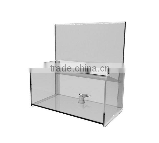 clear PMMA acrylic Plexiglass donation boxes