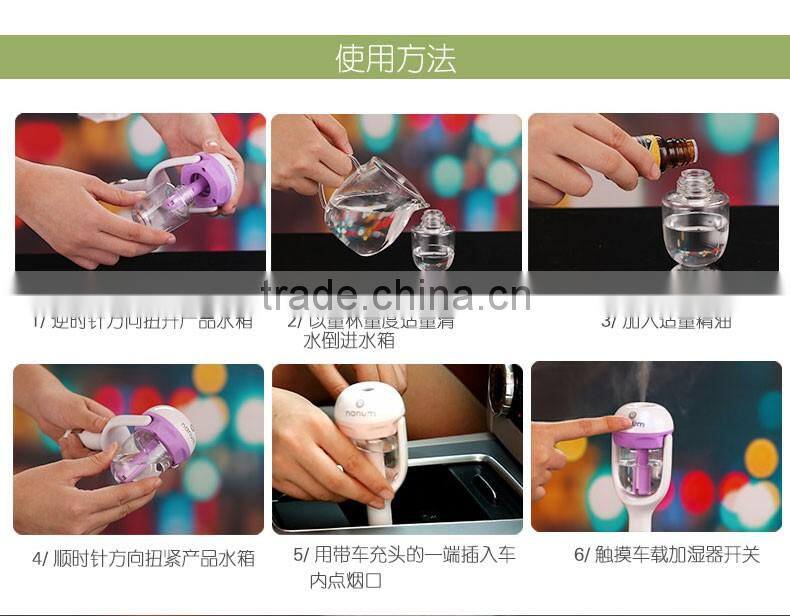 Nanum Car Mini Humidifier Aqueous Aroma Diffuser Air Freshener Atomizer Clearner