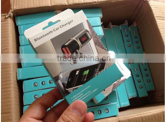 Hot Sale Bluetooth Car Charger Hands-free Wireless Car MP3 Player FM Transmitter Dual USB Car Charger Max Bluetooth Car Kit BC08