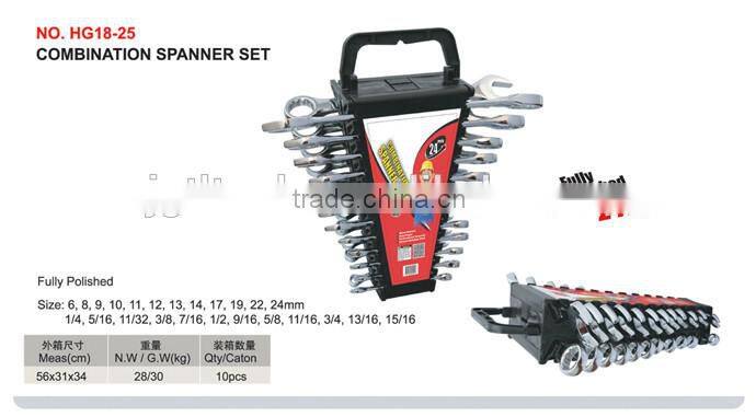 6 PCS Fully Polished Double Offset Ring Spanner Set